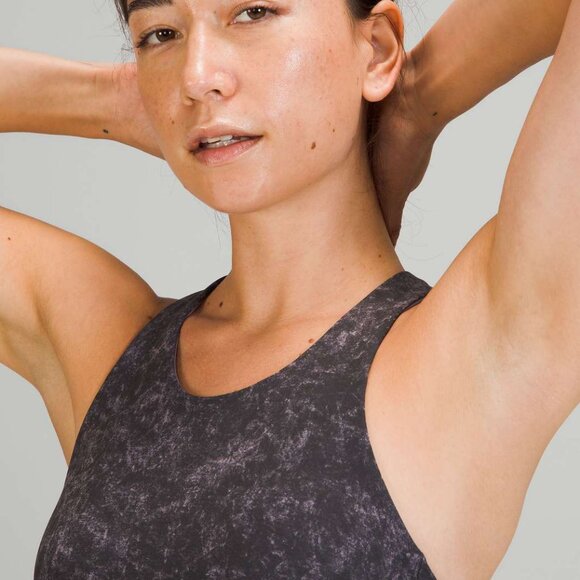 Lululemon Wunder Train Longline Bra C/D Cup In Denim Wash Print Dusky Size 4 - Picture 2 of 8